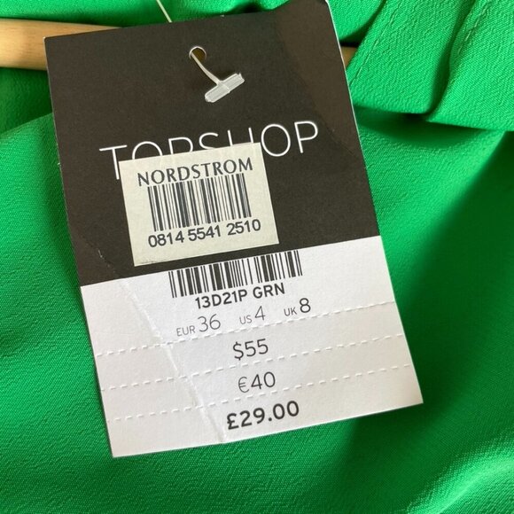 🍂🍁 Topshop Knot Front Blouse in Green Size 4 - Picture 4 of 5